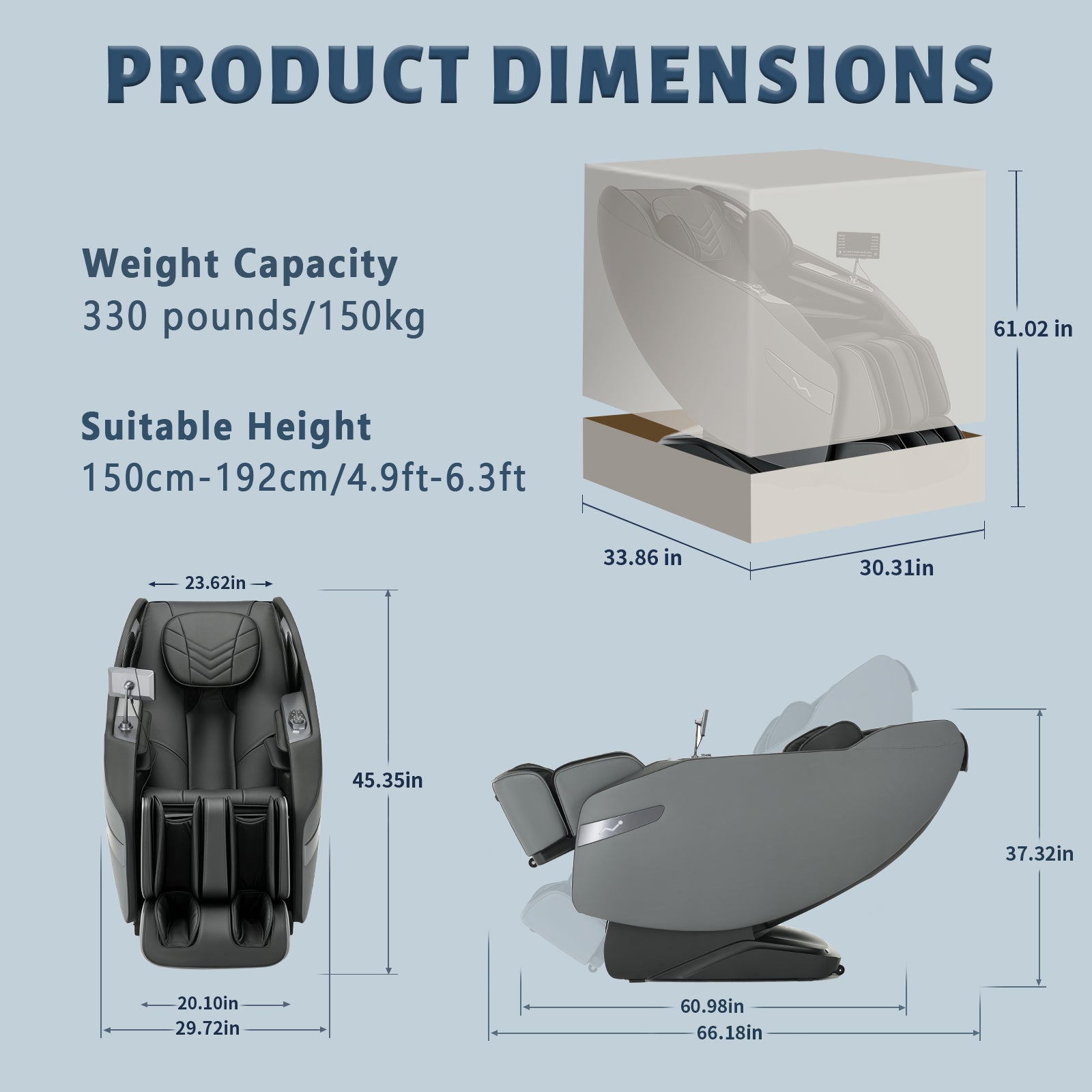 HealthRelife 3D Massage Chair Full Body Recliner - Zero Gravity with Heat, 12 Auto-Massage Modes, Shiatsu Foot Massage, with 55“ SL-Track,28 Airbags Massage, Foot Rollers,Free Dust Cover (Black)
